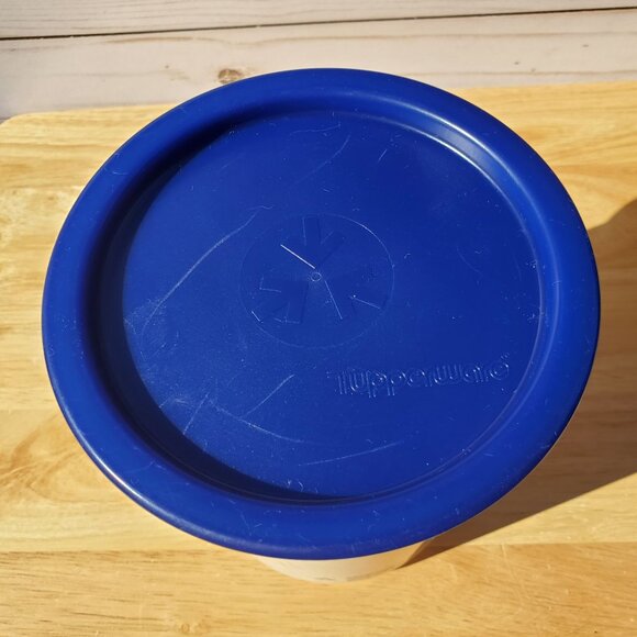 Vintage Tupperware Design Advantage 1992 White & Blue Storage Container with Lid - Picture 3 of 9